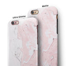 Mixtured Gray and Pink v10 Textured Marble iPhone 6/6s or 6/6s Plus 2-Piece Hybrid INK-Fuzed Case