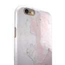 Mixtured Gray and Pink v10 Textured Marble iPhone 6/6s or 6/6s Plus 2-Piece Hybrid INK-Fuzed Case