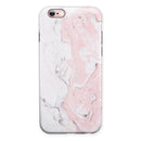 Mixtured Gray and Pink v10 Textured Marble iPhone 6/6s or 6/6s Plus 2-Piece Hybrid INK-Fuzed Case