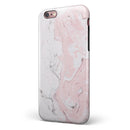 Mixtured Gray and Pink v10 Textured Marble iPhone 6/6s or 6/6s Plus 2-Piece Hybrid INK-Fuzed Case
