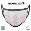 Mixtured Gray and Pink v10 Textured Marble - Made in USA Mouth Cover Unisex Anti-Dust Cotton Blend Reusable & Washable Face Mask with Adjustable Sizing for Adult or Child