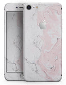 Mixtured Gray and Pink v10 Textured Marble - Skin-kit for the iPhone 8 or 8 Plus