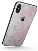 Mixtured Gray and Pink v10 Textured Marble - iPhone X Skin-Kit