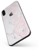 Mixtured Gray and Pink v10 Textured Marble - iPhone X Skin-Kit