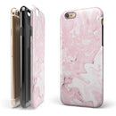 Mixtured Gray and Pink v9 Textured Marble iPhone 6/6s or 6/6s Plus 2-Piece Hybrid INK-Fuzed Case