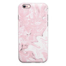 Mixtured Gray and Pink v9 Textured Marble iPhone 6/6s or 6/6s Plus 2-Piece Hybrid INK-Fuzed Case