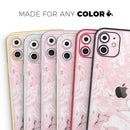 Mixtured Gray and Pink v9 Textured Marble - Vinyl Skin Wrap for iPhone 17 Pro Max, 17 Pro, 17 Air, 17, 16 & All Models — Soft Matte or Ultra Gloss