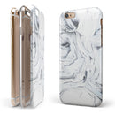 Mixtured Gray to Blue v9 Textured Marble iPhone 6/6s or 6/6s Plus 2-Piece Hybrid INK-Fuzed Case