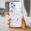 Mixtured Gray to Blue v9 Textured Marble iPhone 6/6s or 6/6s Plus 2-Piece Hybrid INK-Fuzed Case