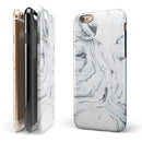 Mixtured Gray to Blue v9 Textured Marble iPhone 6/6s or 6/6s Plus 2-Piece Hybrid INK-Fuzed Case