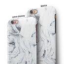 Mixtured Gray to Blue v9 Textured Marble iPhone 6/6s or 6/6s Plus 2-Piece Hybrid INK-Fuzed Case