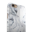 Mixtured Gray to Blue v9 Textured Marble iPhone 6/6s or 6/6s Plus 2-Piece Hybrid INK-Fuzed Case