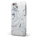 Mixtured Gray to Blue v9 Textured Marble iPhone 6/6s or 6/6s Plus 2-Piece Hybrid INK-Fuzed Case