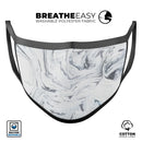 Mixtured Gray to Blue v9 Textured Marble - Made in USA Mouth Cover Unisex Anti-Dust Cotton Blend Reusable & Washable Face Mask with Adjustable Sizing for Adult or Child