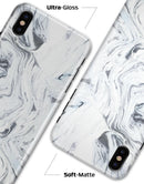 Mixtured Gray to Blue v9 Textured Marble - iPhone X Clipit Case