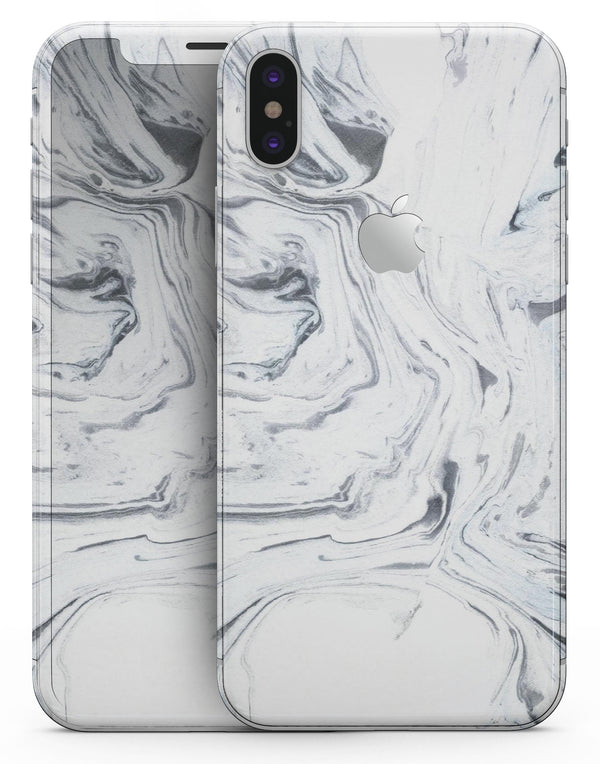 Mixtured Gray to Blue v9 Textured Marble - iPhone X Skin-Kit