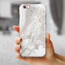 Mixtured Gray v4 Textured Marble iPhone 6/6s or 6/6s Plus 2-Piece Hybrid INK-Fuzed Case
