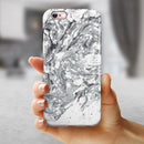 Mixtured Gray v5 Textured Marble iPhone 6/6s or 6/6s Plus 2-Piece Hybrid INK-Fuzed Case