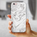 Mixtured Gray v6 Textured Marble iPhone 6/6s or 6/6s Plus 2-Piece Hybrid INK-Fuzed Case