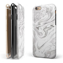 Mixtured Gray v6 Textured Marble iPhone 6/6s or 6/6s Plus 2-Piece Hybrid INK-Fuzed Case