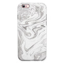 Mixtured Gray v6 Textured Marble iPhone 6/6s or 6/6s Plus 2-Piece Hybrid INK-Fuzed Case