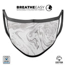 Mixtured Gray v6 Textured Marble - Made in USA Mouth Cover Unisex Anti-Dust Cotton Blend Reusable & Washable Face Mask with Adjustable Sizing for Adult or Child