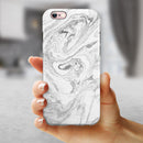 Mixtured Gray v7 Textured Marble iPhone 6/6s or 6/6s Plus 2-Piece Hybrid INK-Fuzed Case