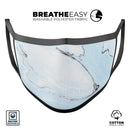 Mixtured Light Blue v9 Textured Marble - Made in USA Mouth Cover Unisex Anti-Dust Cotton Blend Reusable & Washable Face Mask with Adjustable Sizing for Adult or Child