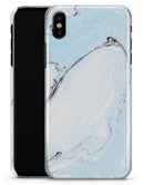 Mixtured Light Blue v9 Textured Marble - iPhone X Clipit Case