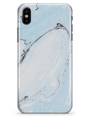 Mixtured Light Blue v9 Textured Marble - iPhone X Clipit Case
