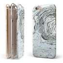 Mixtured Mint and Gray v3 Textured Marble iPhone 6/6s or 6/6s Plus 2-Piece Hybrid INK-Fuzed Case