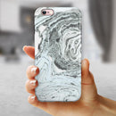 Mixtured Mint and Gray v3 Textured Marble iPhone 6/6s or 6/6s Plus 2-Piece Hybrid INK-Fuzed Case