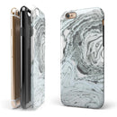 Mixtured Mint and Gray v3 Textured Marble iPhone 6/6s or 6/6s Plus 2-Piece Hybrid INK-Fuzed Case
