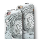 Mixtured Mint and Gray v3 Textured Marble iPhone 6/6s or 6/6s Plus 2-Piece Hybrid INK-Fuzed Case