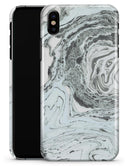 Mixtured Mint and Gray v3 Textured Marble - iPhone X Clipit Case