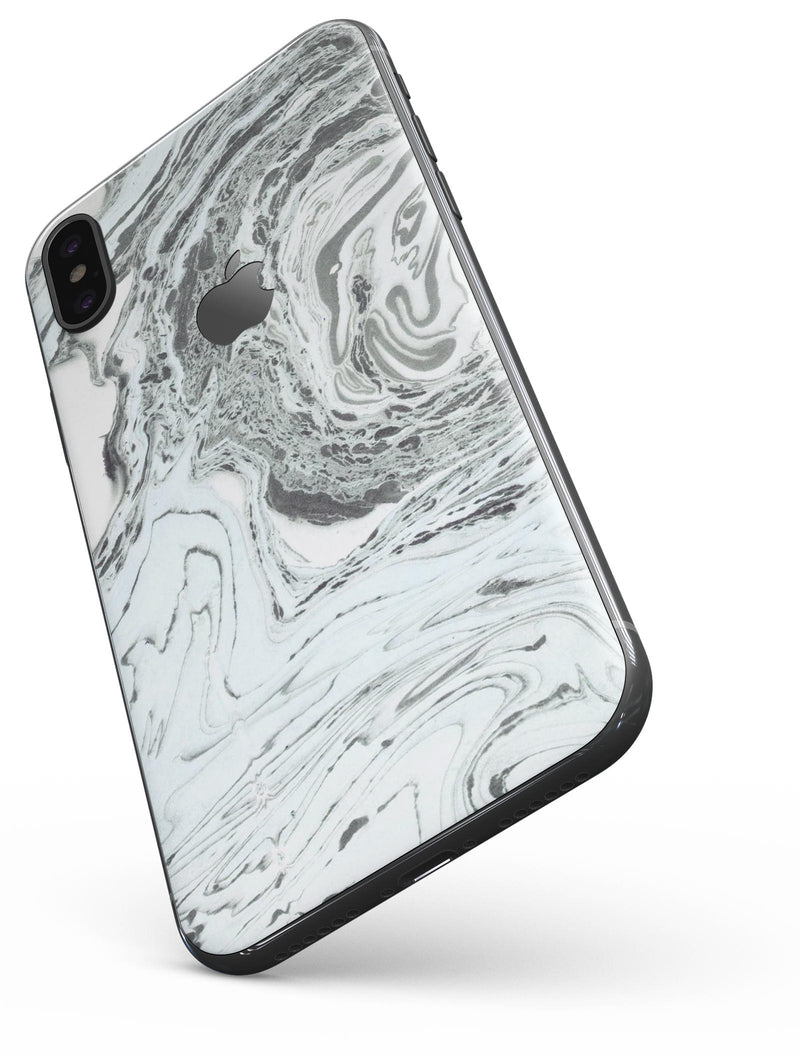 Mixtured Mint and Gray v3 Textured Marble - iPhone X Skin-Kit