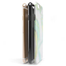 Mixtured Mint and Yellow Textured Marble iPhone 6/6s or 6/6s Plus 2-Piece Hybrid INK-Fuzed Case