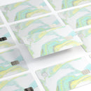 Mixtured Mint and Yellow Textured Marble - Premium Protective Decal Skin-Kit for the Apple Credit Card