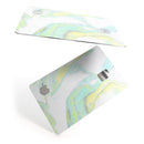 Mixtured Mint and Yellow Textured Marble - Premium Protective Decal Skin-Kit for the Apple Credit Card