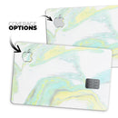 Mixtured Mint and Yellow Textured Marble - Premium Protective Decal Skin-Kit for the Apple Credit Card