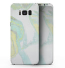 Mixtured Mint and Yellow Textured Marble - Samsung Galaxy S8 Full-Body Skin Kit