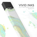 Mixtured Mint and Yellow Textured Marble - Premium Decal Protective Skin-Wrap Sticker compatible with the Juul Labs vaping device