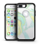 Mixtured Mint and Yellow Textured Marble - iPhone 7 or 7 Plus Commuter Case Skin Kit