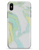 Mixtured Mint and Yellow Textured Marble - iPhone X Clipit Case