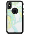 Mixtured Mint and Yellow Textured Marble - iPhone X OtterBox Case & Skin Kits