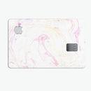 Mixtured Pink-Yellow Textured Marble - Premium Protective Decal Skin-Kit for the Apple Credit Card