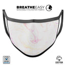 Mixtured Pink-Yellow Textured Marble - Made in USA Mouth Cover Unisex Anti-Dust Cotton Blend Reusable & Washable Face Mask with Adjustable Sizing for Adult or Child