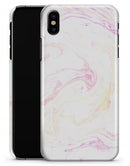 Mixtured Pink-Yellow Textured Marble - iPhone X Clipit Case
