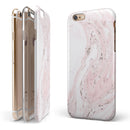 Mixtured Pink and Gray 19 Textured Marble iPhone 6/6s or 6/6s Plus 2-Piece Hybrid INK-Fuzed Case