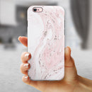 Mixtured Pink and Gray 19 Textured Marble iPhone 6/6s or 6/6s Plus 2-Piece Hybrid INK-Fuzed Case